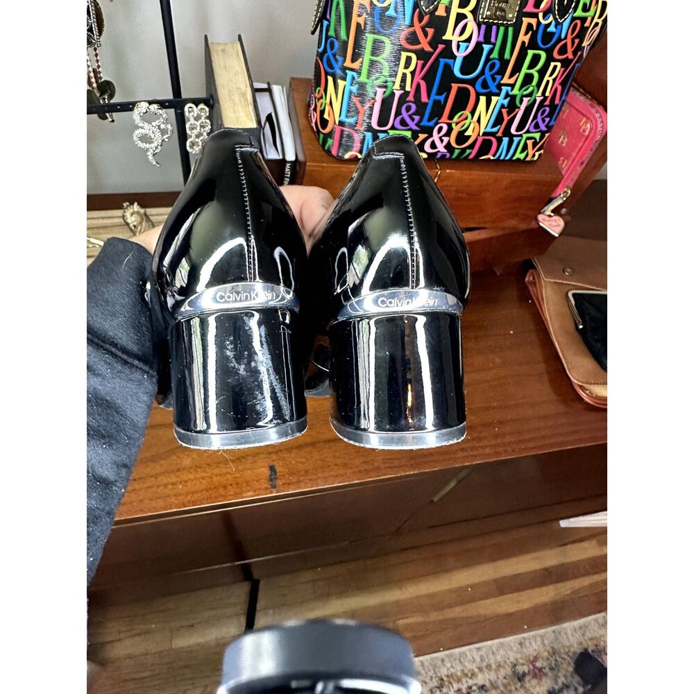 Calvin Klein Women's Black Marlay Mary Jane Block Pump with silver detail - Picture 5 of 6